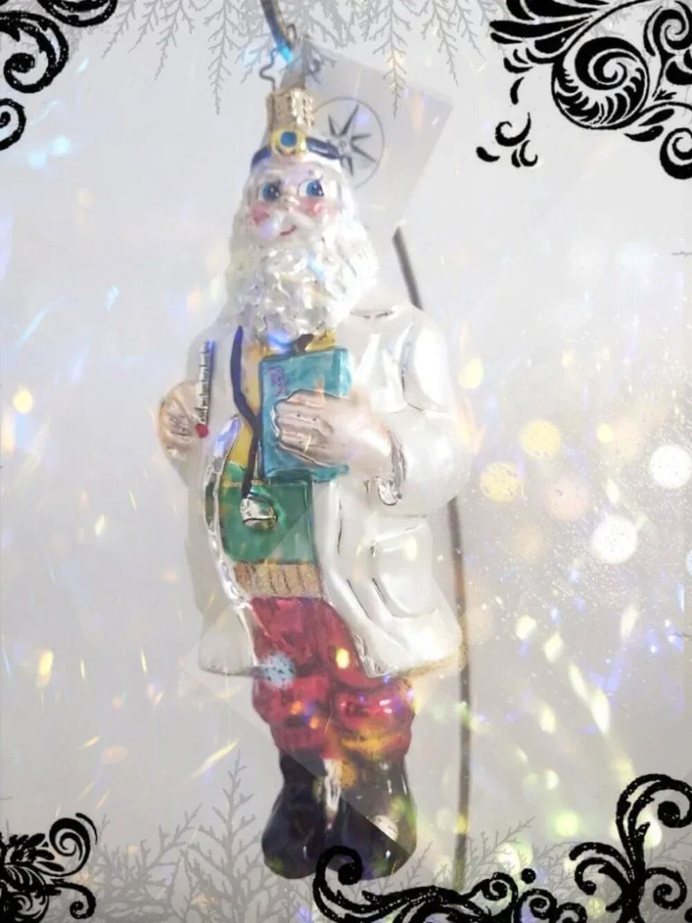 ✨NEW Very Rare Authentic Christopher Radko Doctor Santa DOC Large Glass Ornament